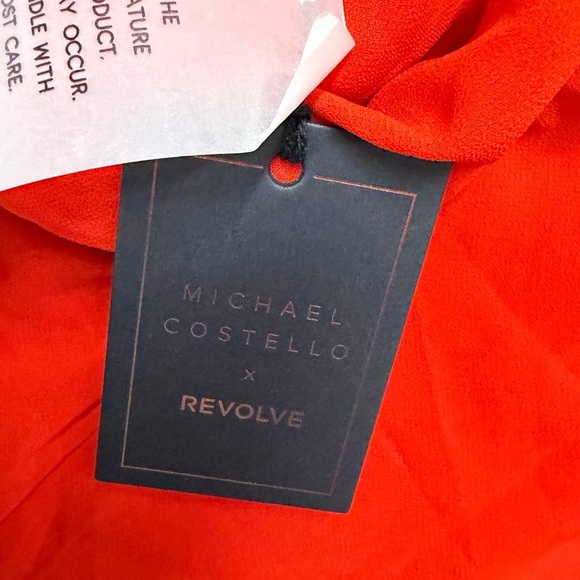 Michael Costello REVOLVE Chloe Gown Fiery Red lace back maxi dress NWT M - Picture 11 of 11